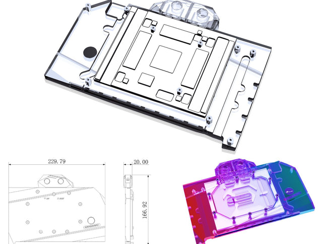 Bykski Full Coverage GPU Water Block and Backplate For Gigabyte RTX 4090 Windforce 24G (N-GV4090WF-X)