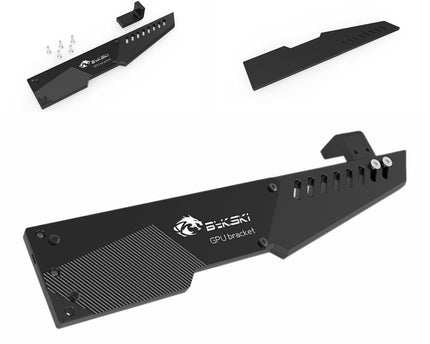 Bykski Universal Aluminum Decorative GPU Support Bracket w/ 5v Addressable RGB (RBW) - Black (B-GPU-AL-X)