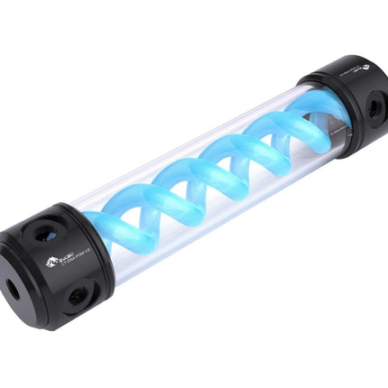 Bykski 50mm Cylindrical DNA Reservoir - Black POM - 260mm w/ LED strip (CT-DNA-POM-V2-260) - Blue
