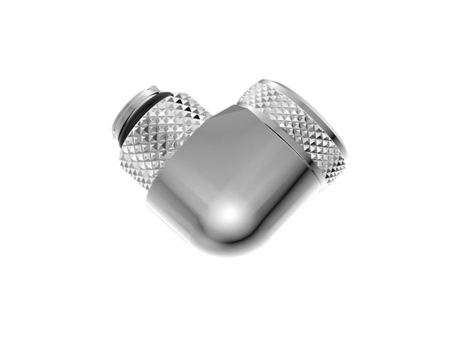 Bykski G 1/4in. Rigid 90 Degree Rotary Fitting Adapter For 16mm OD PMMA/PETG/METAL Tubing (CC-L16RD90-X) - Silver