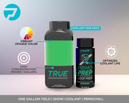 PrimoChill True Opaque - Computer WaterCooling Coolant, Concentrate, Solid/Non-Transparent, Full Protection, PrimoPrep Included, Proudly Made in the USA (Yields a Gallon of Coolant) - UV Green