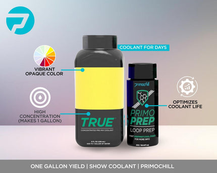 PrimoChill True Opaque - Computer WaterCooling Coolant, Concentrate, Solid/Non-Transparent, Full Protection, PrimoPrep Included, Proudly Made in the USA (Yields a Gallon of Coolant) - Yellow