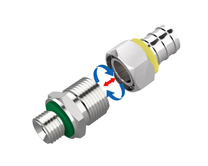 Bykski Stainless Steel Durable Server P-Lok Fitting Set - G1/4 to Barbed for 10mm (3/8in) Pushlok Tubing (CC-G14-18-10)
