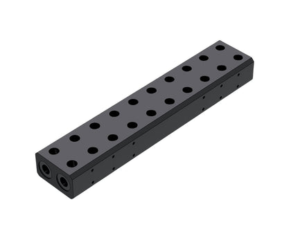 Bykski Durable Multi‑Port Parallel Workstation/Server Distribution Block, available in four sizes – Black POM (B-L2-BM-X-V2) - 10 Channels