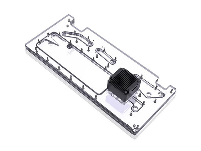 Bykski Distro Plate For CORSAIR 680X - PMMA w/ 5v Addressable RGB (RBW) (RGV-COS-680X-P-K) - DDC Pump With Armor