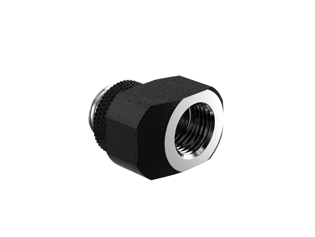 PrimoChill InterConnect SX Male to Female G 1/4in. Offset Full Rotary Fitting - 6mm - TX Matte Black