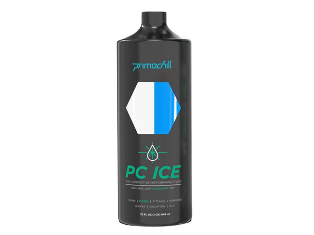 PrimoChill Ice - Computer WaterCooling Coolant, Low-Conductive, Transparent, Full Protection, Proudly Made in the USA (32oz/.9L) - Clear/UV Blue