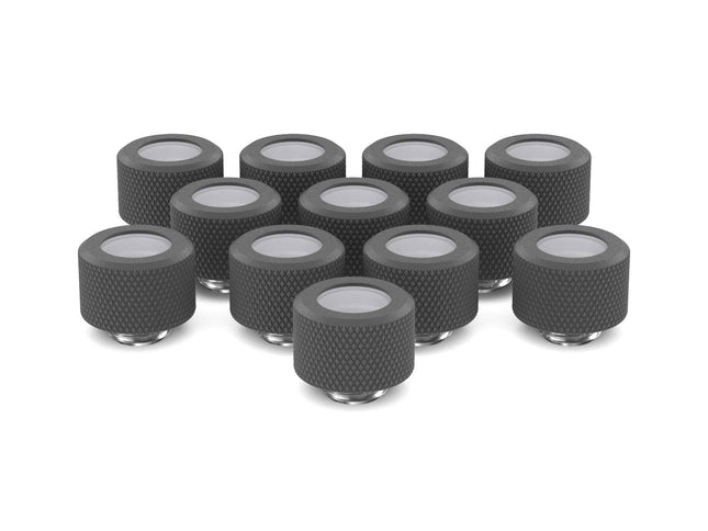PrimoChill 14mm OD Rigid SX Fitting - 12 Pack - TX Matte Gun Metal