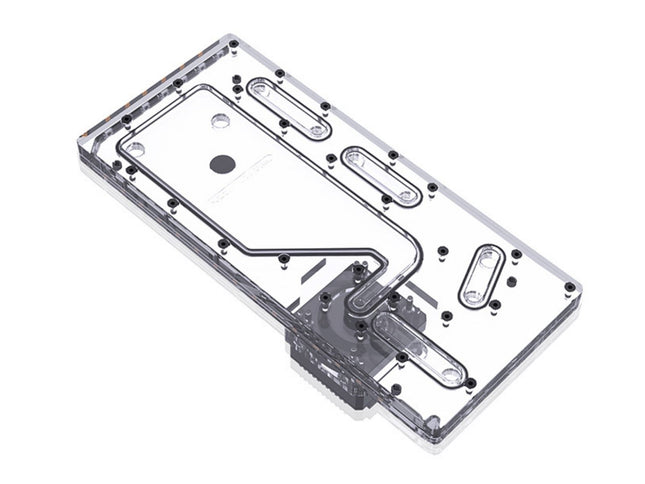 Bykski Distro Plate For Lian Li PC-O11 w/ MINI/M-ATX Motherboards - PMMA w/ 5v Addressable RGB (RBW) (RGV-LAN-O11MINI-P-K) - DDC Pump With Armor