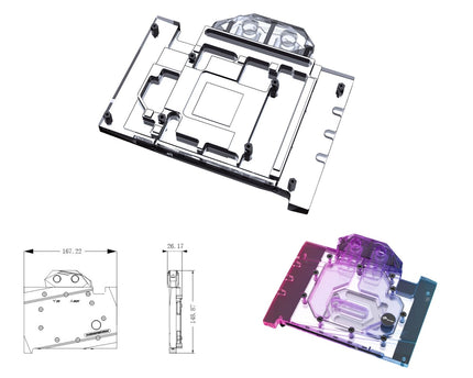 Bykski Full Coverage GPU Water Block and Backplate For INNO3D GeForce RTX 4070 Super Twin X2 (N-ICH4070STWIN-X)