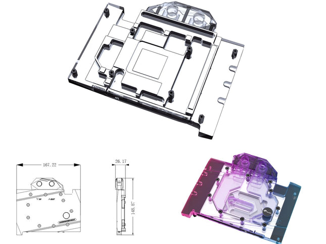 Bykski Full Coverage GPU Water Block and Backplate For INNO3D GeForce RTX 4070 Super Twin X2 (N-ICH4070STWIN-X)