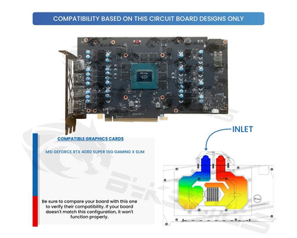 Bykski Full Coverage GPU Water Block and Backplate For MSI GeForce RTX 4080 SUPER 16G GAMING X SLIM (N-MS4080SGMSL-X)