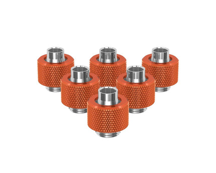 PrimoChill SecureFit SX - Premium Compression Fitting For 3/8in ID x 1/2in OD Flexible Tubing 6 Pack (F-SFSX12-6) - Available in 20+ Colors, Custom Watercooling Loop Ready - PrimoChill - KEEPING IT COOL Candy Copper