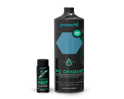 PrimoChill Opaque - Computer WaterCooling Show Coolant, Solid/Non-Transparent, Full Protection, Advanced User, PrimoPrep Included, Proudly Made in The USA (32oz/.9L) - PrimoChill Blue SX