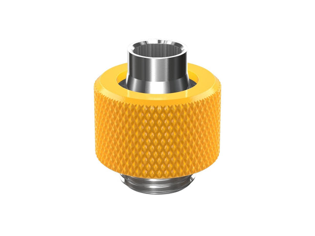 PrimoChill SecureFit SX - Premium Compression Fitting For 3/8in ID x 1/2in OD Flexible Tubing (F-SFSX12) - Available in 20+ Colors, Custom Watercooling Loop Ready - Yellow
