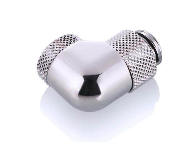 Bykski G 1/4in. Male to Female 90 Degree Dual Rotary Elbow Fitting (B-DTSO-RD90) - Silver