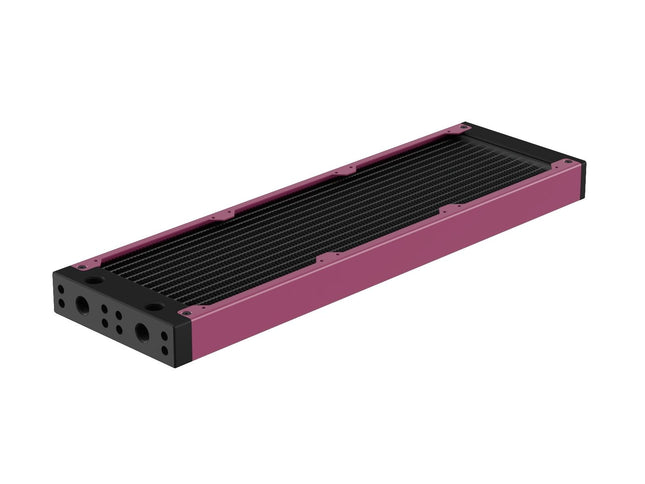 PrimoChill 360SL (30mm) EXIMO Modular Radiator, Black POM, 3x120mm, Triple Fan (R-SL-BK36) Available in 20+ Colors, Assembled in USA and Custom Watercooling Loop Ready - Magenta