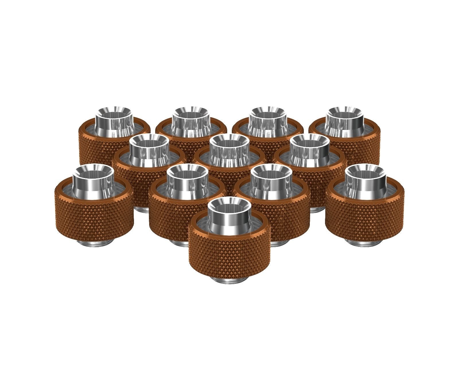 PrimoChill SecureFit SX - Premium Compression Fittings 12 Pack - For 1/2in ID x 3/4in OD Flexible Tubing (F-SFSX34-12) - Available in 20+ Colors, Custom Watercooling Loop Ready - Copper