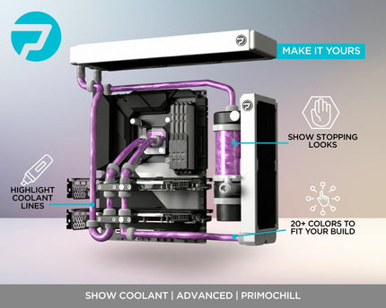 PrimoChill Vue - Computer WaterCooling Coolant, Visual Flow, Solid/Non-Transparent, Full Protection, PrimoPrep Included, Proudly Made in the USA (32oz/.9L) - Violet