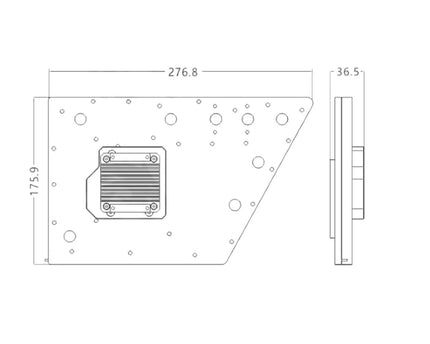 Bykski Distro Plate - Jonsbo TR03 - FROSTED PMMA w/ 5v Addressable RGB (RBW) - Pump Included (RGV-JSB-TR03-P-F-K)