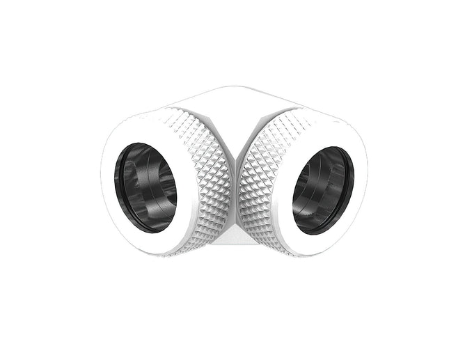 PrimoChill InterConnect SX Premium 90 Degree Elbow Adapter Fitting for 14MM Rigid Tubing (FA-9014) - Sky White