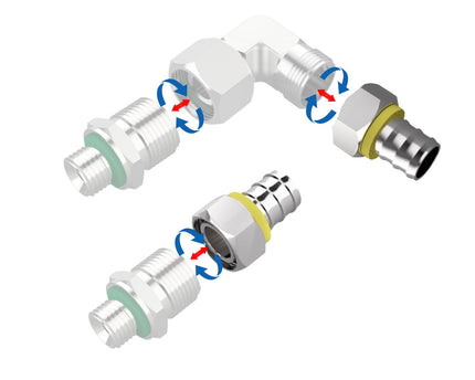Bykski Stainless Steel Durable Server P-Lok DIY Fitting - 14mm Threaded to Barbed for 6mm (1/4in) Tubing (CC-TJ-SR-P-8-4)