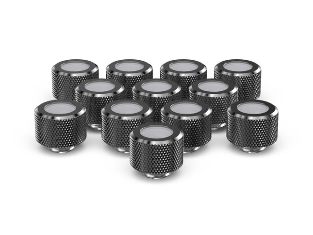 PrimoChill 14mm OD Rigid SX Fitting - 12 Pack - Dark Nickel