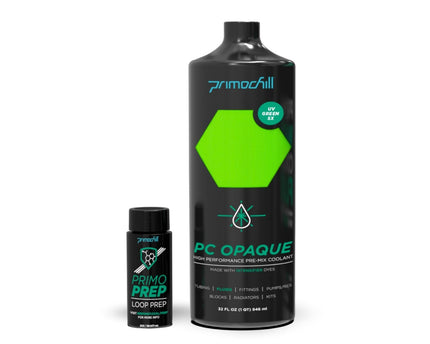 PrimoChill Opaque - Computer WaterCooling Show Coolant, Solid/Non-Transparent, Full Protection, Advanced User, PrimoPrep Included, Proudly Made in The USA (32oz/.9L) - UV Green SX