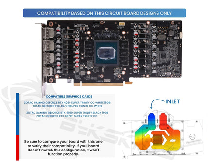 Bykski Full Coverage GPU Water Block and Backplate For ZOTAC GAMING GeForce RTX 4080 SUPER Trinity/OC Edition 16GB (N-ST4080SRTNOC-X)