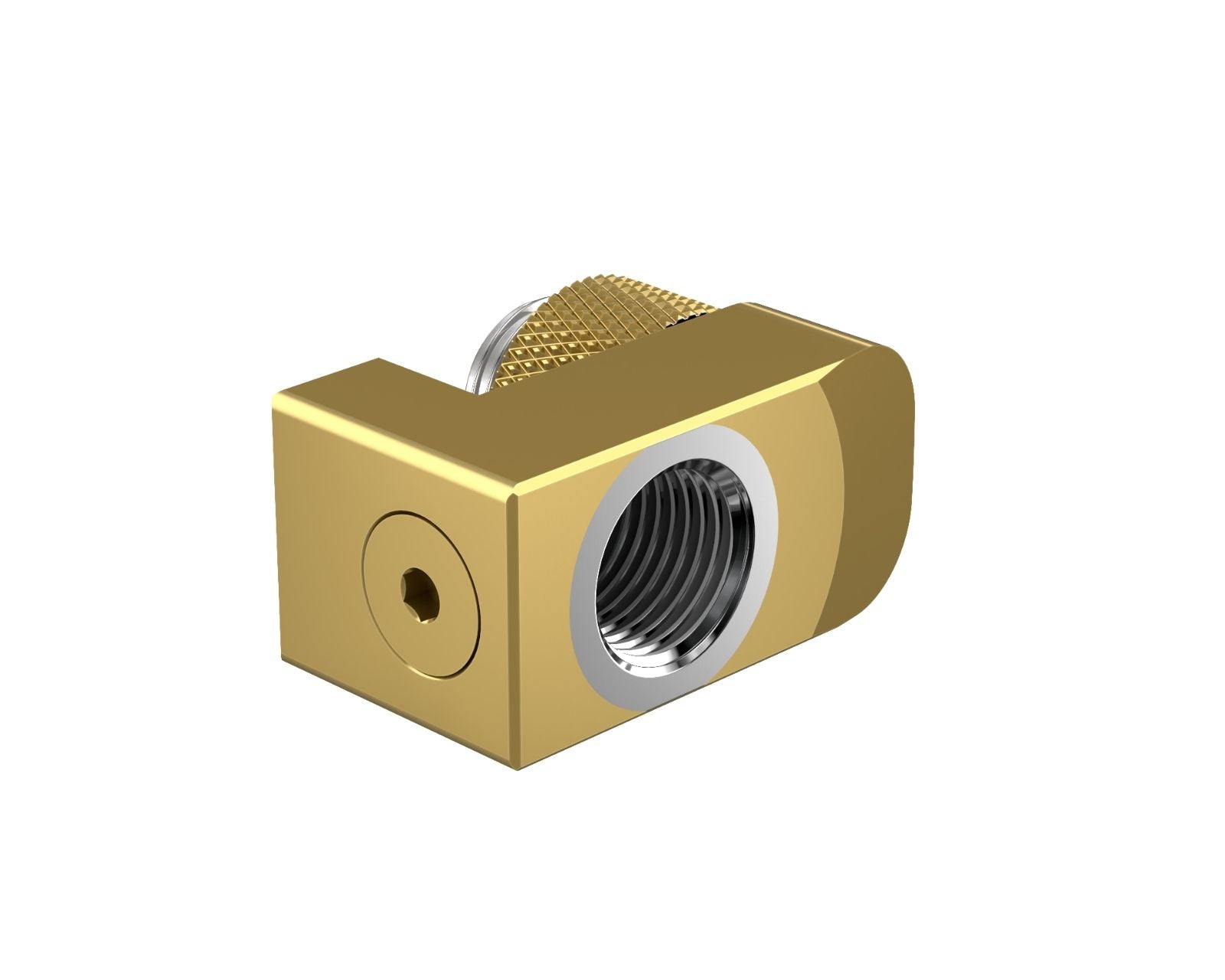 PrimoChill Male to Female G 1/4in. Supported Offset Rotary Fitting - Candy Gold