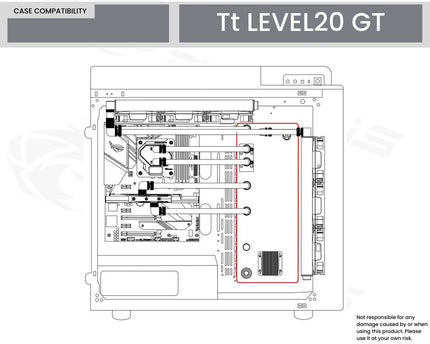 Bykski Distro Plate For Thermaltake LEVEL20 GT - PMMA w/ 5v Addressable RGB(RBW) (RGV-TT-LEVEL20GT-P-K) - DDC Pump With Armor