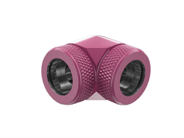 PrimoChill InterConnect SX Premium 90 Degree Elbow Adapter Fitting For 16MM Rigid Tubing (FA-9016) - Magenta