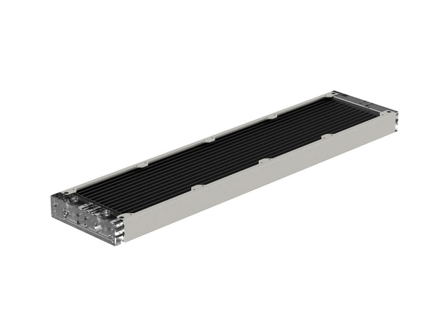 PrimoChill 480SL (30mm) EXIMO Modular Radiator, Clear Acrylic, 4x120mm, Quad Fan (R-SL-A48) Available in 20+ Colors, Assembled in USA and Custom Watercooling Loop Ready - TX Matte Silver