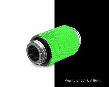 PrimoChill Dual Male G 1/4in. SX Rotary Extension Coupler - UV Green