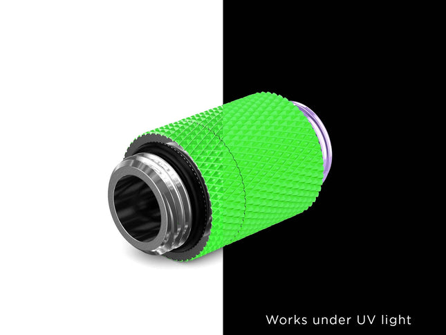 PrimoChill Dual Male G 1/4in. SX Rotary Extension Coupler - UV Green