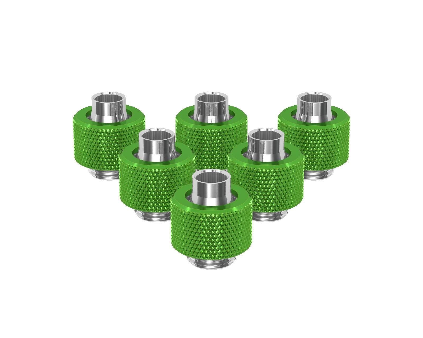 PrimoChill SecureFit SX - Premium Compression Fitting For 3/8in ID x 1/2in OD Flexible Tubing 6 Pack (F-SFSX12-6) - Available in 20+ Colors, Custom Watercooling Loop Ready - Toxic Candy