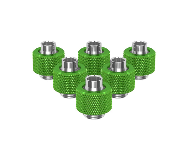PrimoChill SecureFit SX - Premium Compression Fitting For 3/8in ID x 1/2in OD Flexible Tubing 6 Pack (F-SFSX12-6) - Available in 20+ Colors, Custom Watercooling Loop Ready - PrimoChill - KEEPING IT COOL Toxic Candy