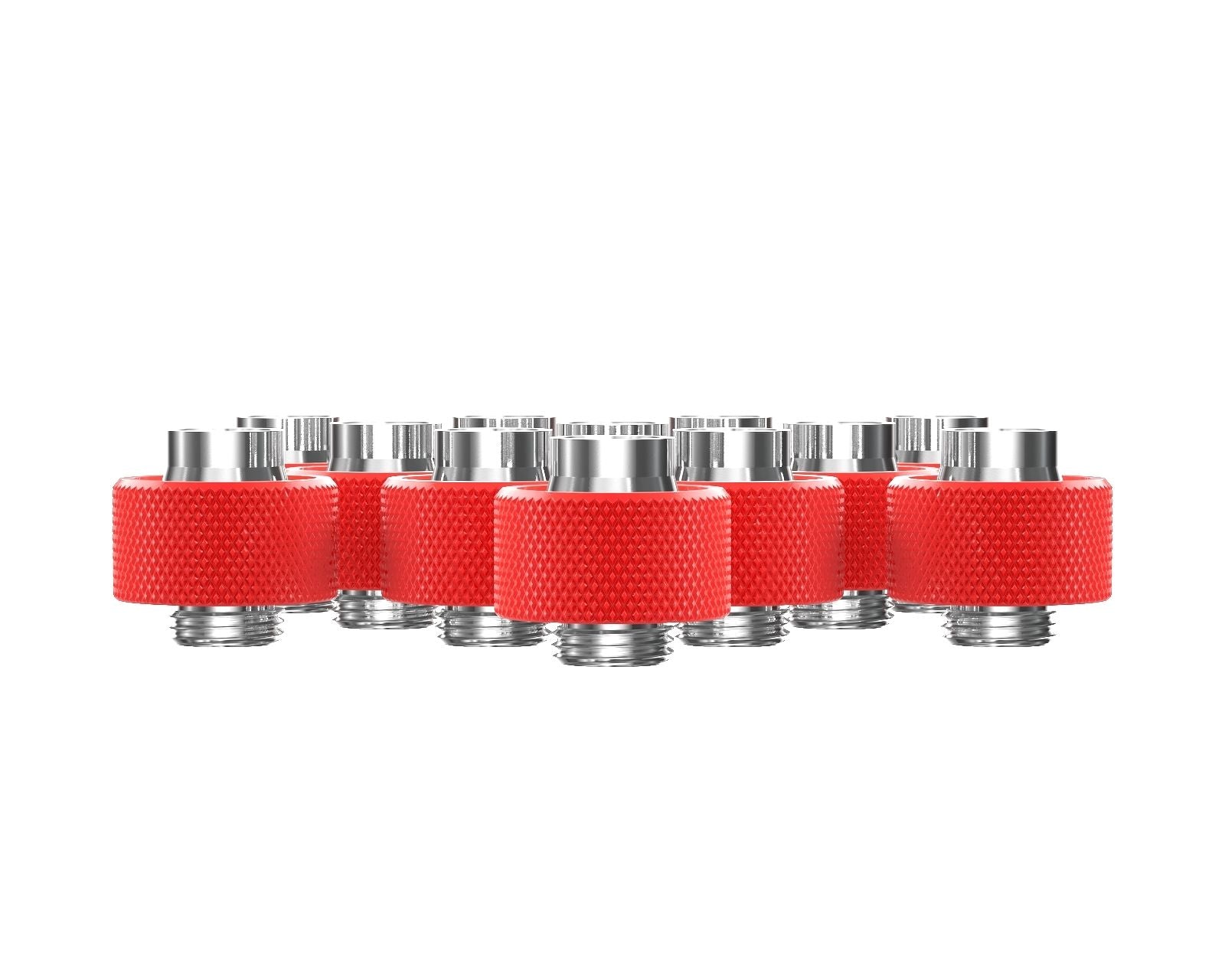 PrimoChill SecureFit SX - Premium Compression Fittings 12 Pack - For 1/2in ID x 3/4in OD Flexible Tubing (F-SFSX34-12) - Available in 20+ Colors, Custom Watercooling Loop Ready - UV Red