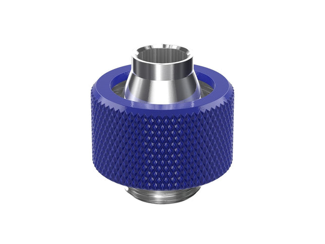 PrimoChill SecureFit SX - Premium Compression Fitting For 7/16in ID x 5/8in OD Flexible Tubing (F-SFSX758) - Available in 20+ Colors, Custom Watercooling Loop Ready - True Blue