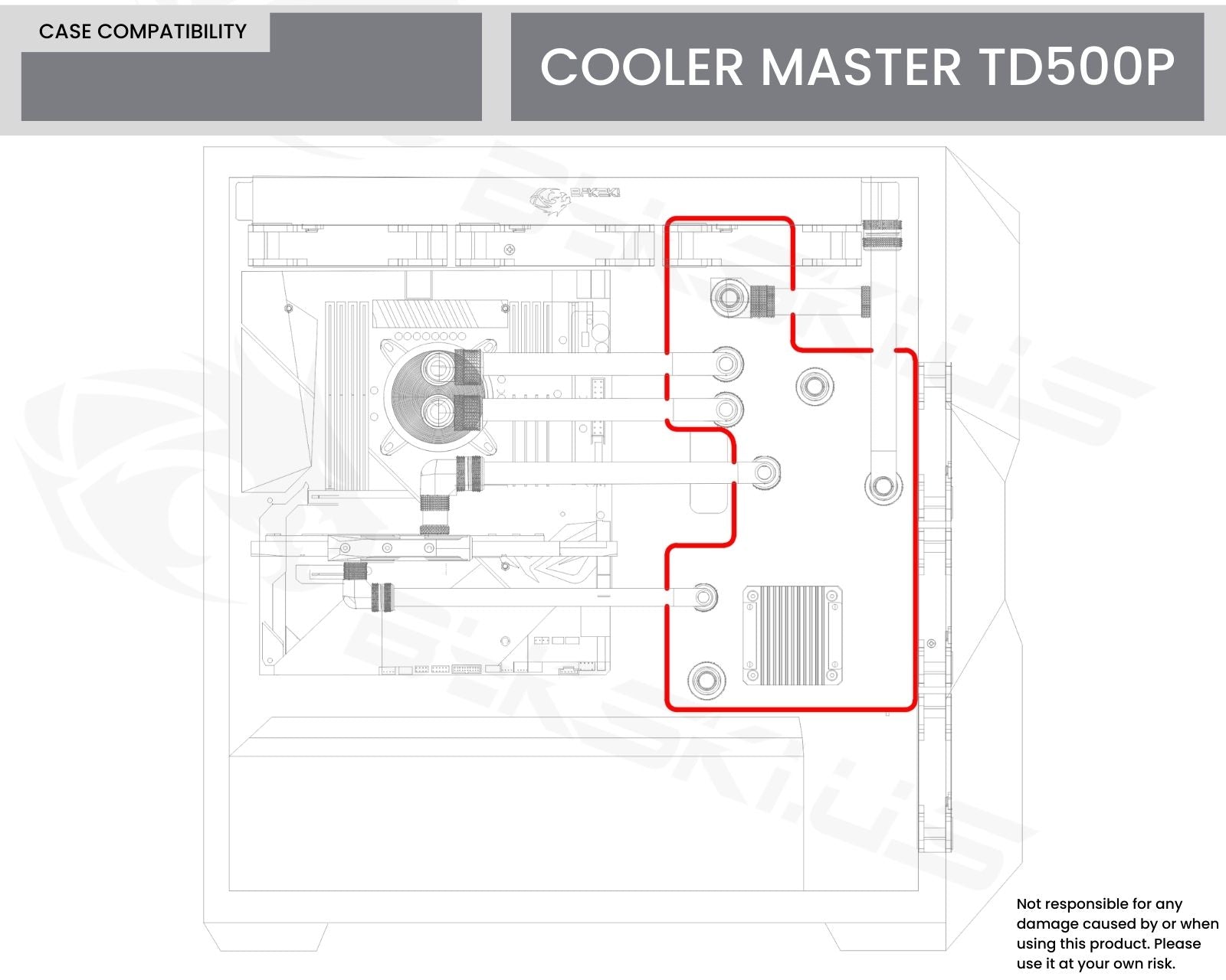 Bykski Distro Plate For Cooler Master TD500P PMMA w/ 5v Addressable RGB(RBW) (RGV-CM-TD500-P-K) - DDC Pump With Armor
