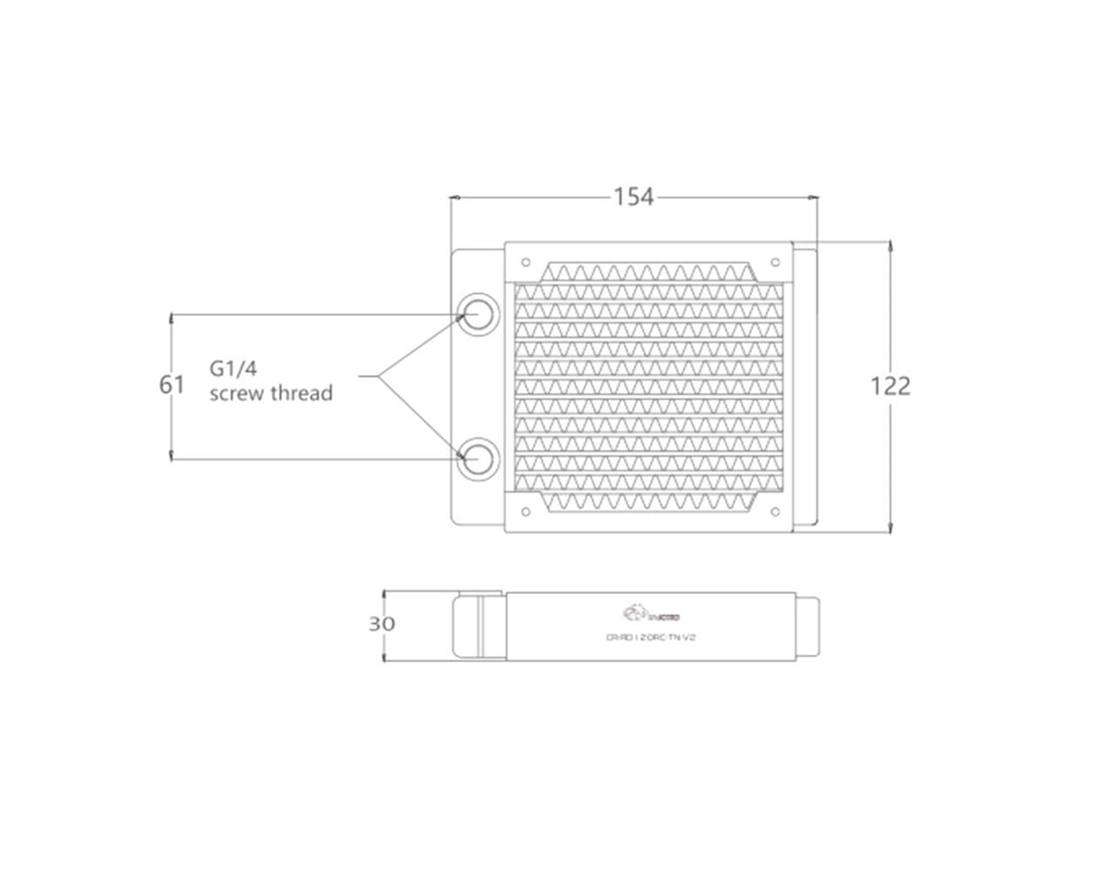 Rd12 Radiator Bykski 120mm x 30mm RC Series Radiator, 120mm x 1, Single Fan (CR-RD12 ...