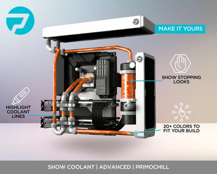 PrimoChill Vue - Computer WaterCooling Coolant, Visual Flow, Solid/Non-Transparent, Full Protection, PrimoPrep Included, Proudly Made in the USA (32oz/.9L) - Blood Orange
