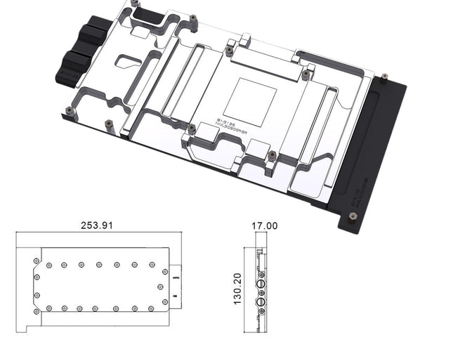 Bykski Durable Metal/POM GPU Water Block and Backplate For ZOTAC GeForce RTX 5090 D 32GB SOLID OC (N-ML5090GR-SR-V2) - Continuous Usage