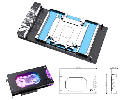 Bykski Armored End Port GPU Waterblock with Backplate For Galax GeForce RTX 5090 D Luna OC (N-GY5090DXY-X)