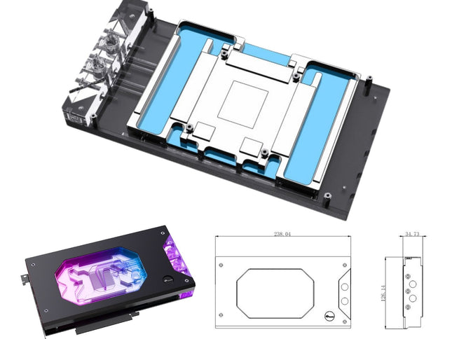 Bykski Armored End Port GPU Waterblock with Backplate For Galax GeForce RTX 5090 D Luna OC (N-GY5090DXY-X)