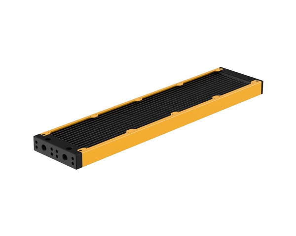 PrimoChill 480SL (30mm) EXIMO Modular Radiator, Black POM, 4x120mm, Quad Fan (R-SL-BK48) Available in 20+ Colors, Assembled in USA and Custom Watercooling Loop Ready - Yellow
