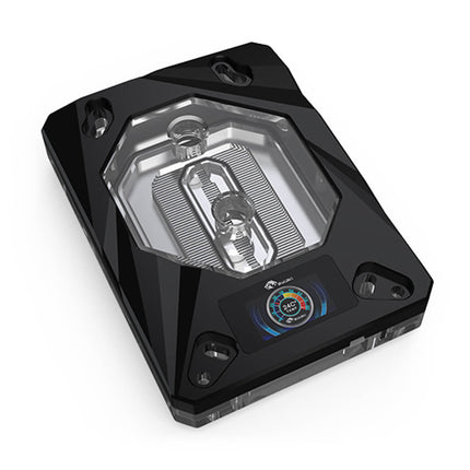 Bykski CPU-RAY-ON-M CPU Water Cooling Block w/ Temp Digital Display - Black w/ 5v Addressable RGB (RBW)(AM3 / AM4 / FM2+)