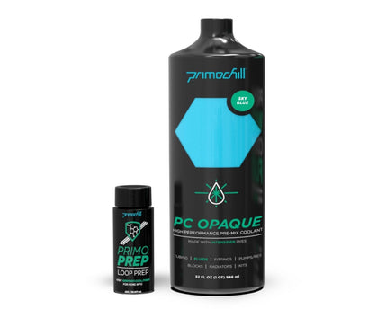 PrimoChill Opaque - Computer WaterCooling Show Coolant, Solid/Non-Transparent, Full Protection, Advanced User, PrimoPrep Included, Proudly Made in The USA (32oz/.9L) - Sky Blue SX
