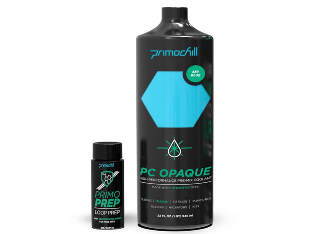 PrimoChill Opaque - Computer WaterCooling Show Coolant, Solid/Non-Transparent, Full Protection, Advanced User, PrimoPrep Included, Proudly Made in The USA (32oz/.9L) - Sky Blue SX
