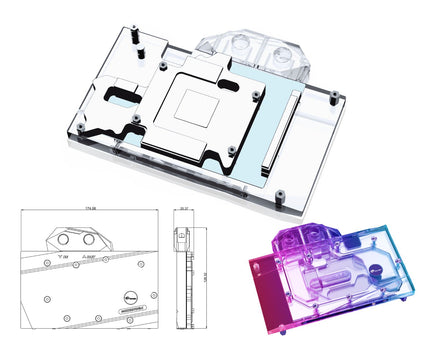 Bykski Full Coverage GPU Water Block and Backplate for RTX 3060Ti/3070 Founders Edition (N-RTX3070FE-X)